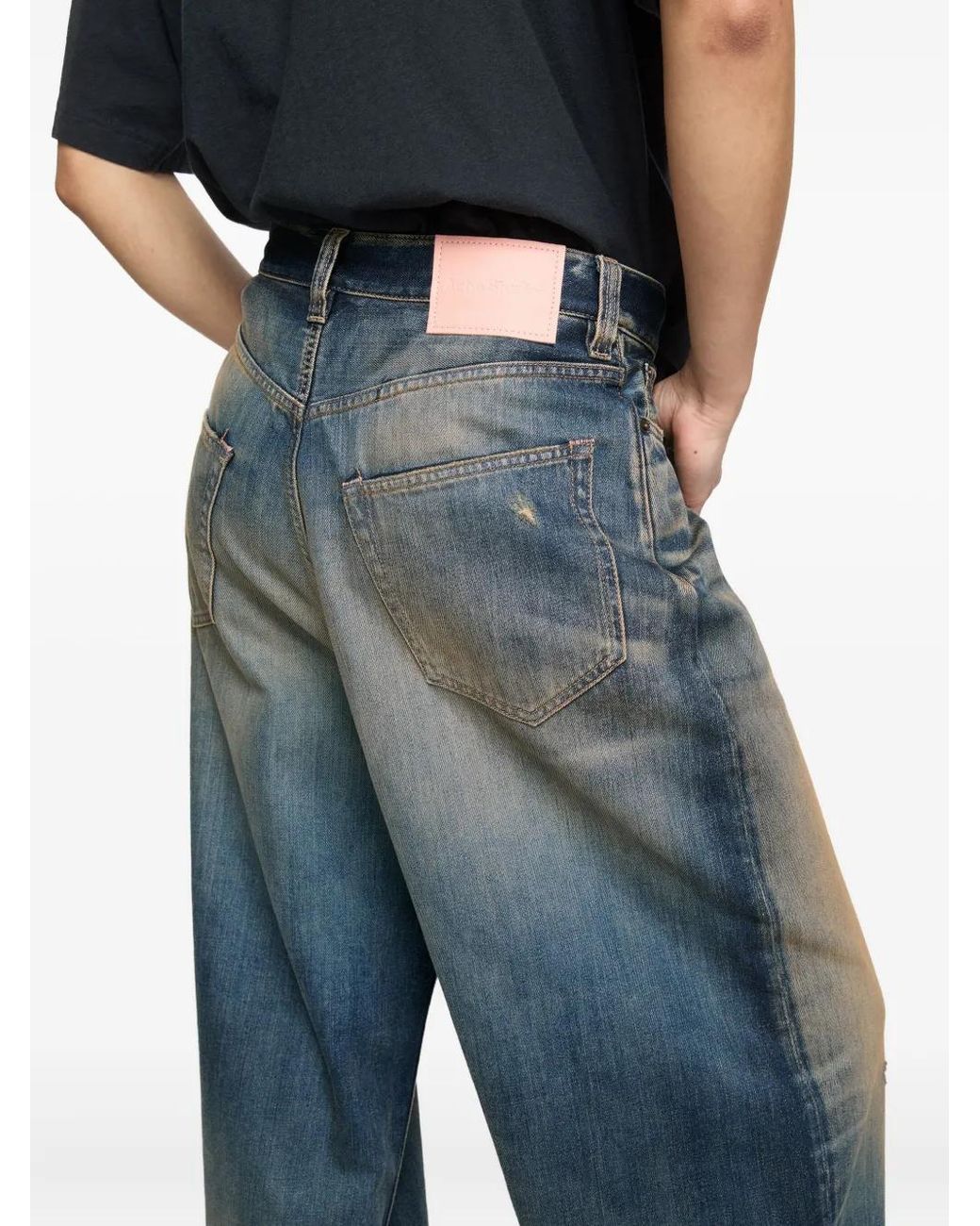 Acne Blue Faded-Effect Cotton Jeans