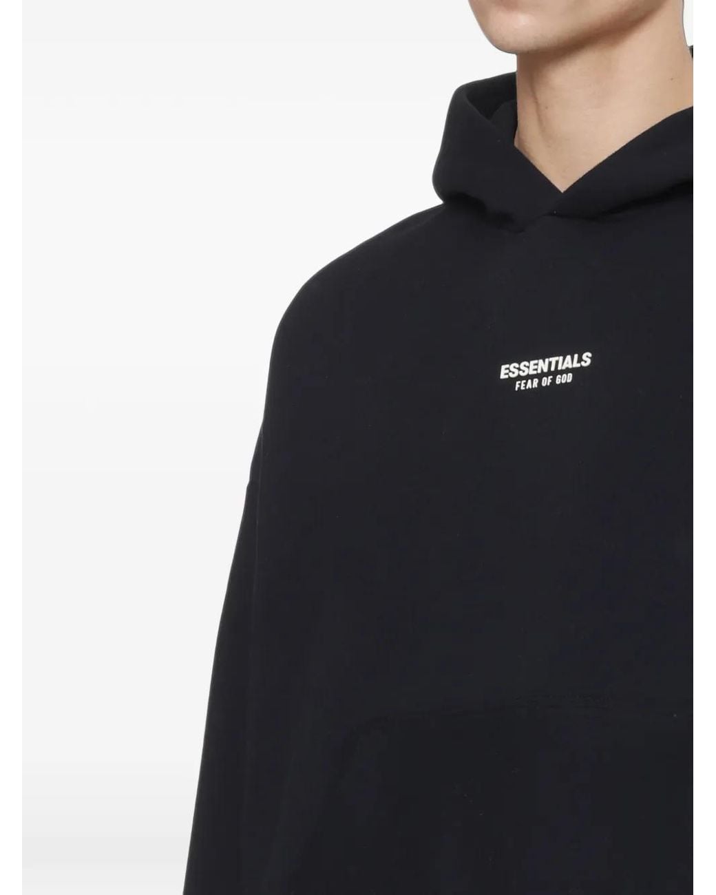 Fear Of God Black Logo-Print Hoodie for men
