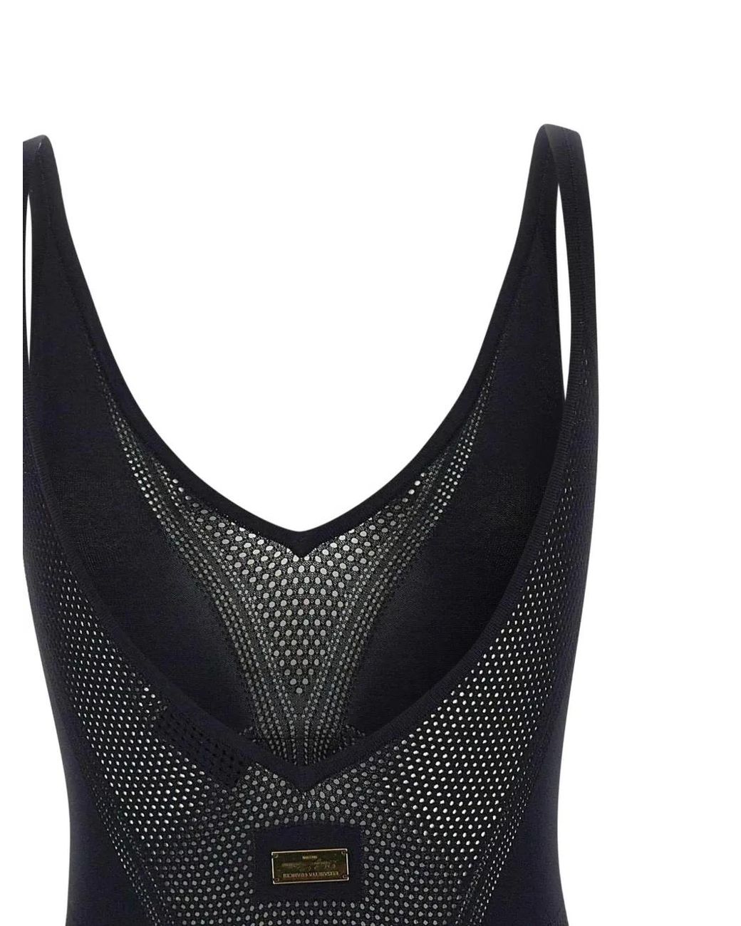 Elisabetta Franchi Black Openwork Knit Bodysuit