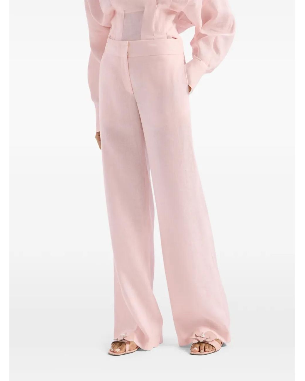 Genny Pink Wide-Leg Trousers