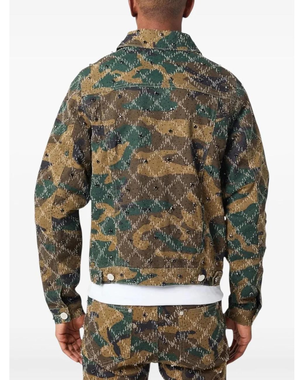 ジャケット・アウター GUAPI CAMO STARS JACKET S guapi-brown-Camo-Embellished-