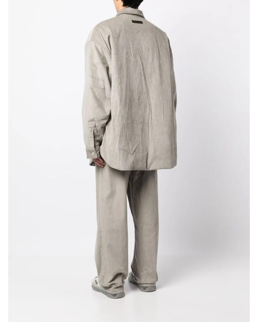 Fear Of God White Corduroy Zip-Up Shirt Jacket for men