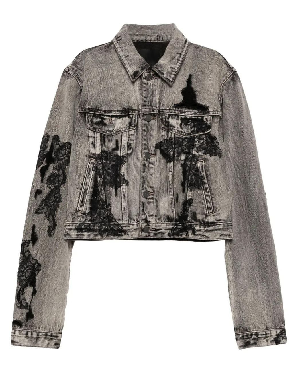 JNBY Black Distressed Denim Jacket