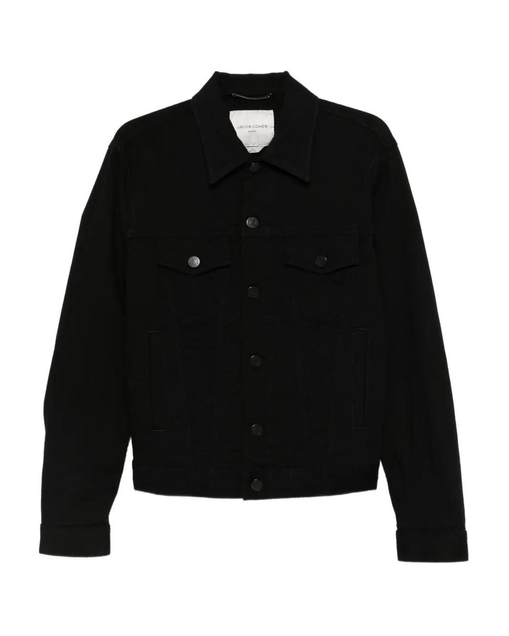 Jacob Cohen Black Point-Collar Jacket for men