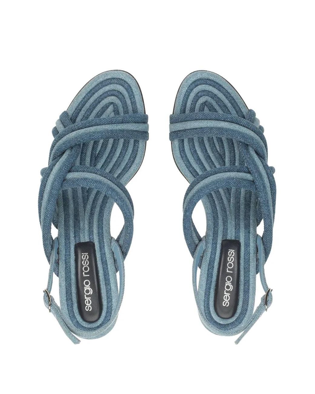 Sergio Rossi Blue Watamu Sandals