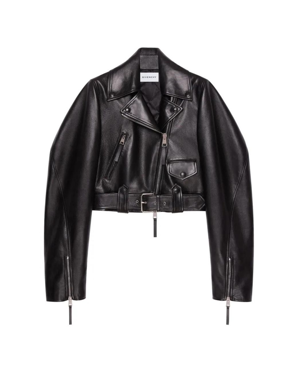 Givenchy Black Cropped Cocoon Biker Jacket