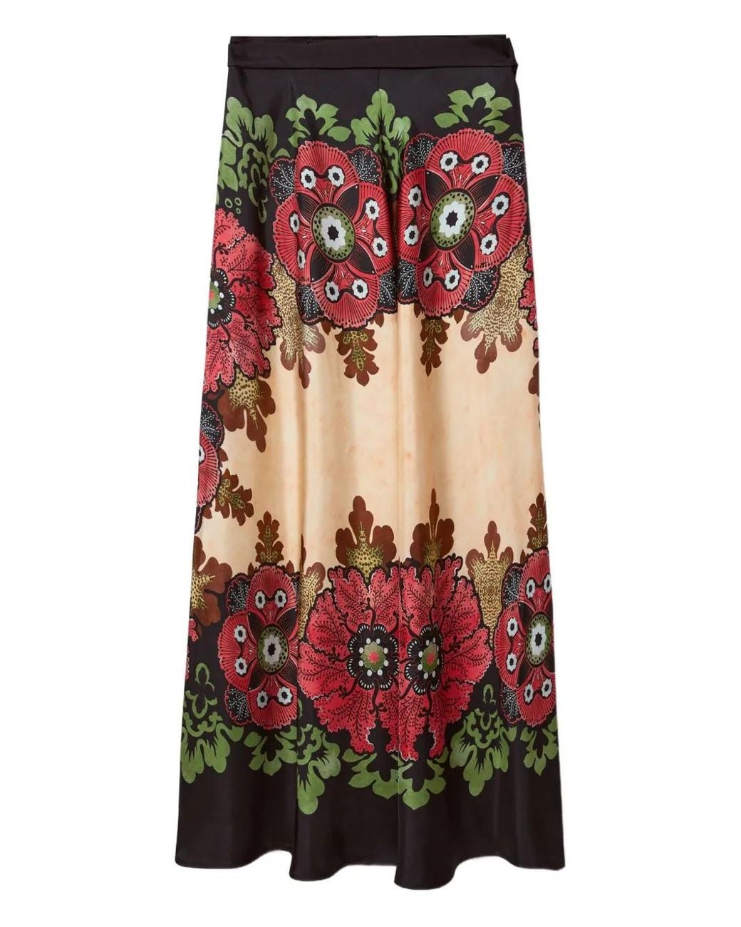 LaDoubleJ Black Floral-Print Reversible Skirt