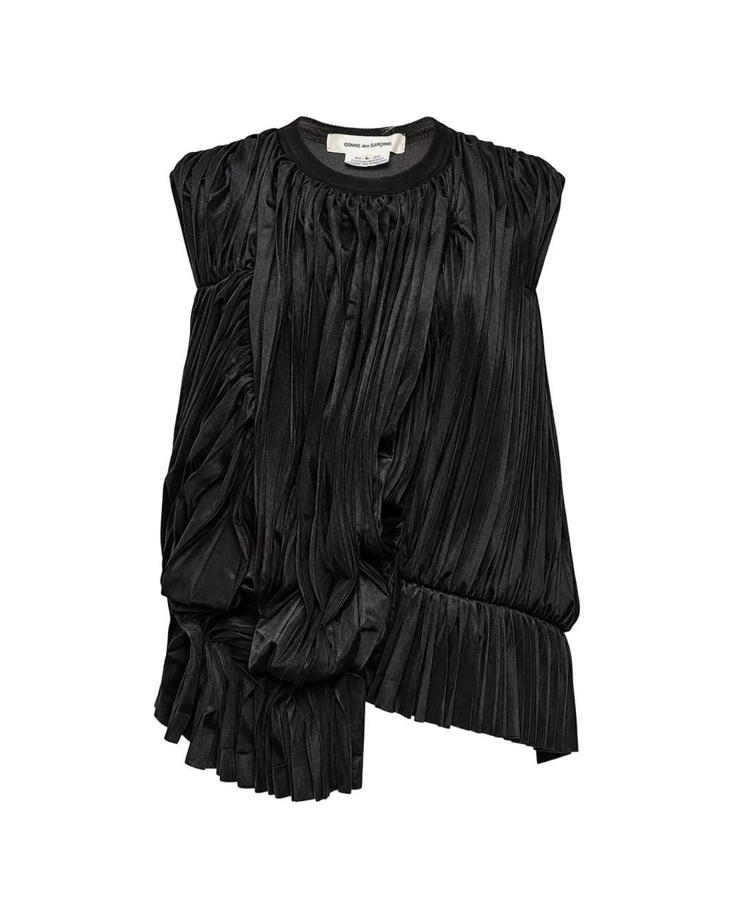 Comme des Garçons Black Draped Pleated Blouse