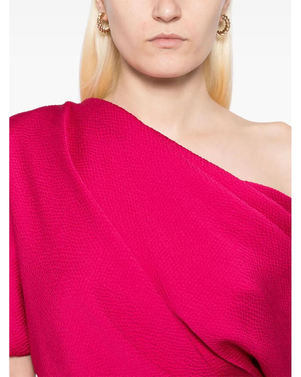 Amsale Pink Hammered Satin Dress