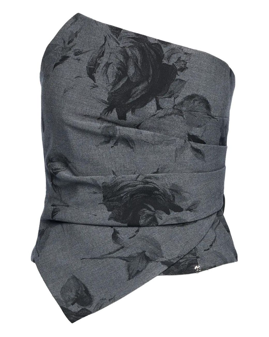 Nissa Gray Sleeveless Floral-Print Top