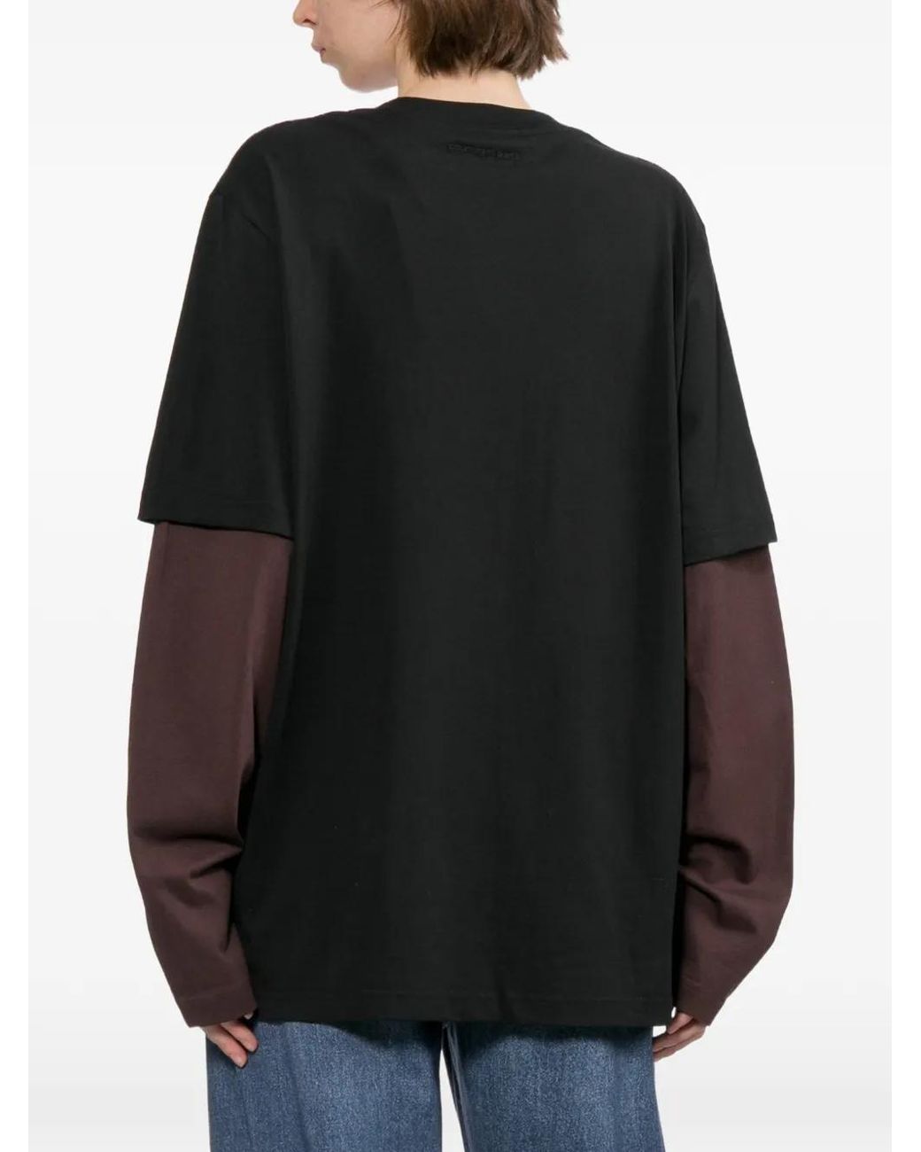 Courreges Black Ac Double Sleeve T-Shirt
