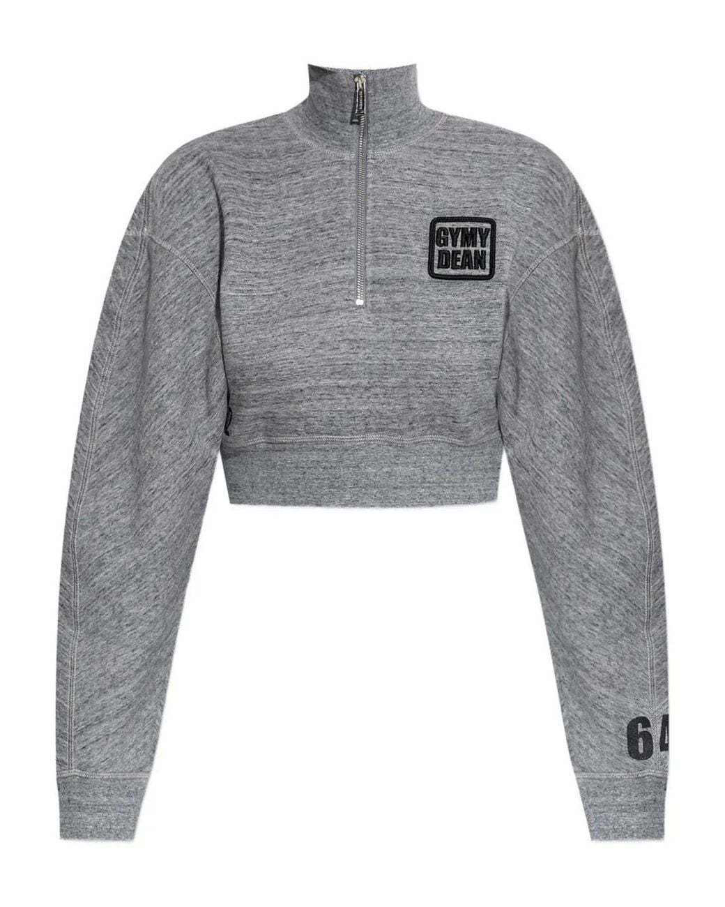 DSquared² Gray Zip Appliqué Knitwear