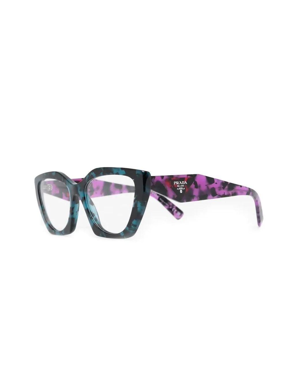 Prada Blue Tortoiseshell-Effect Cat-Eye Glasses