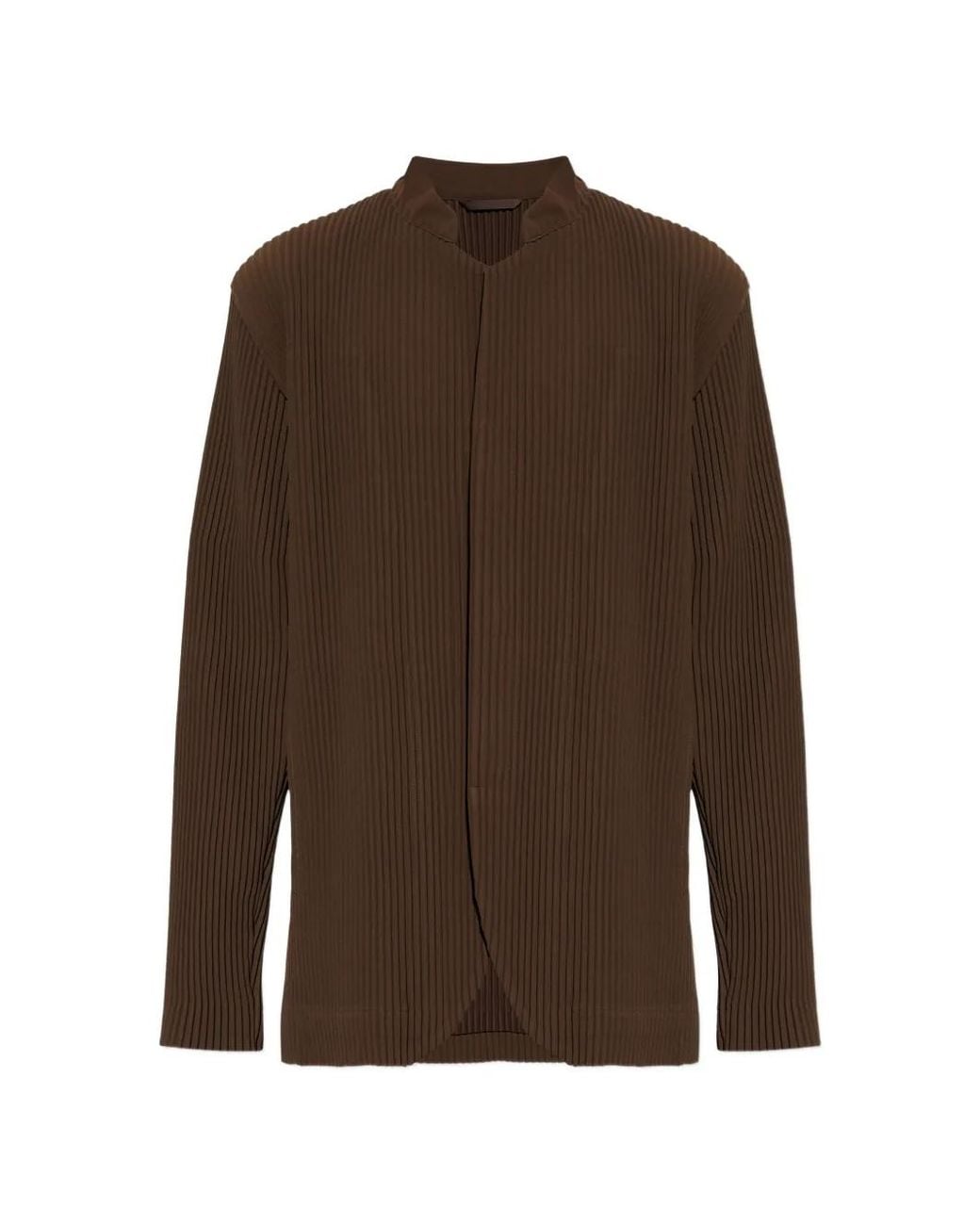 Homme Plissé Issey Miyake Brown Button Plissé Jacket for men