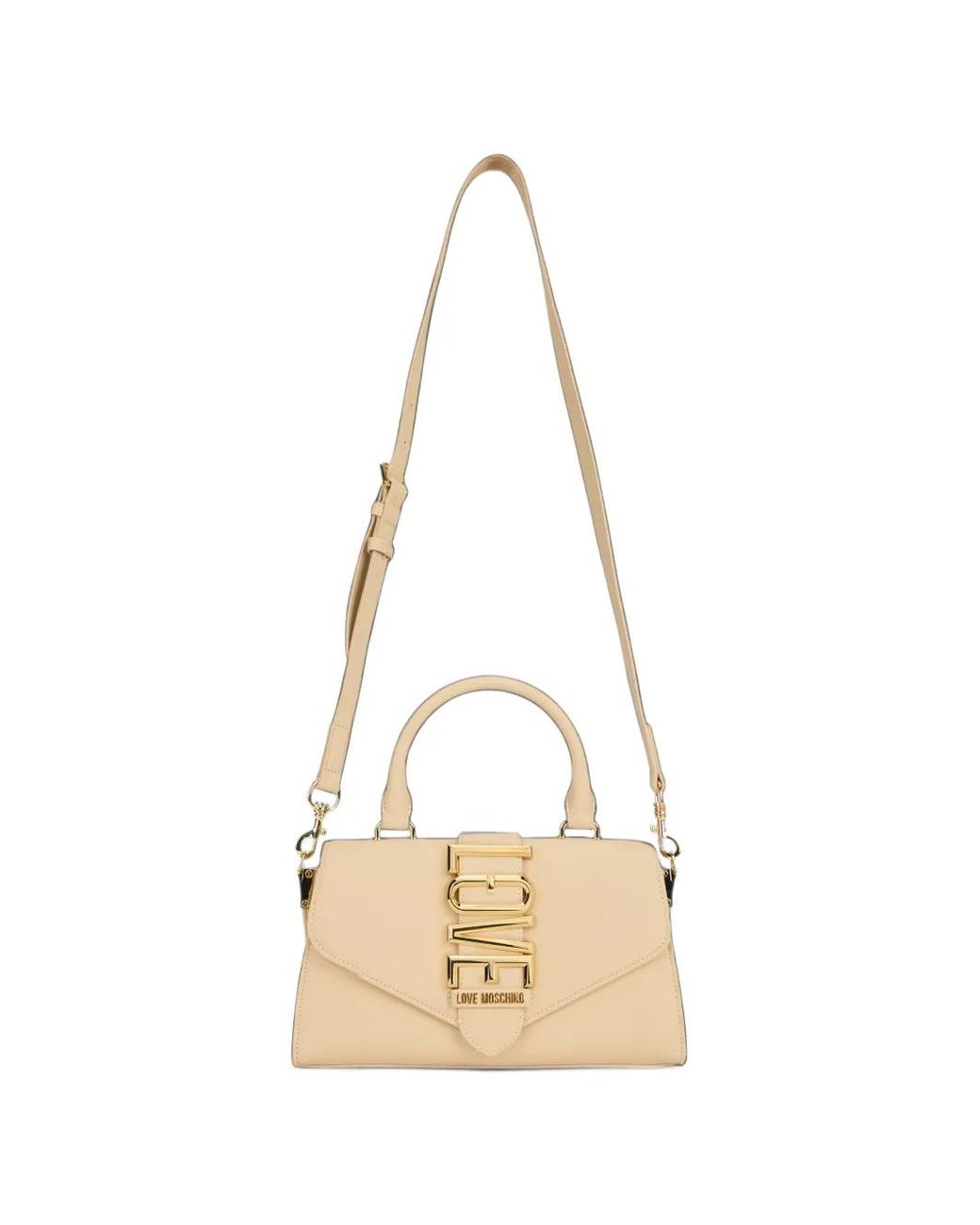 Love Moschino Natural Logo-Plaque Tote Bag