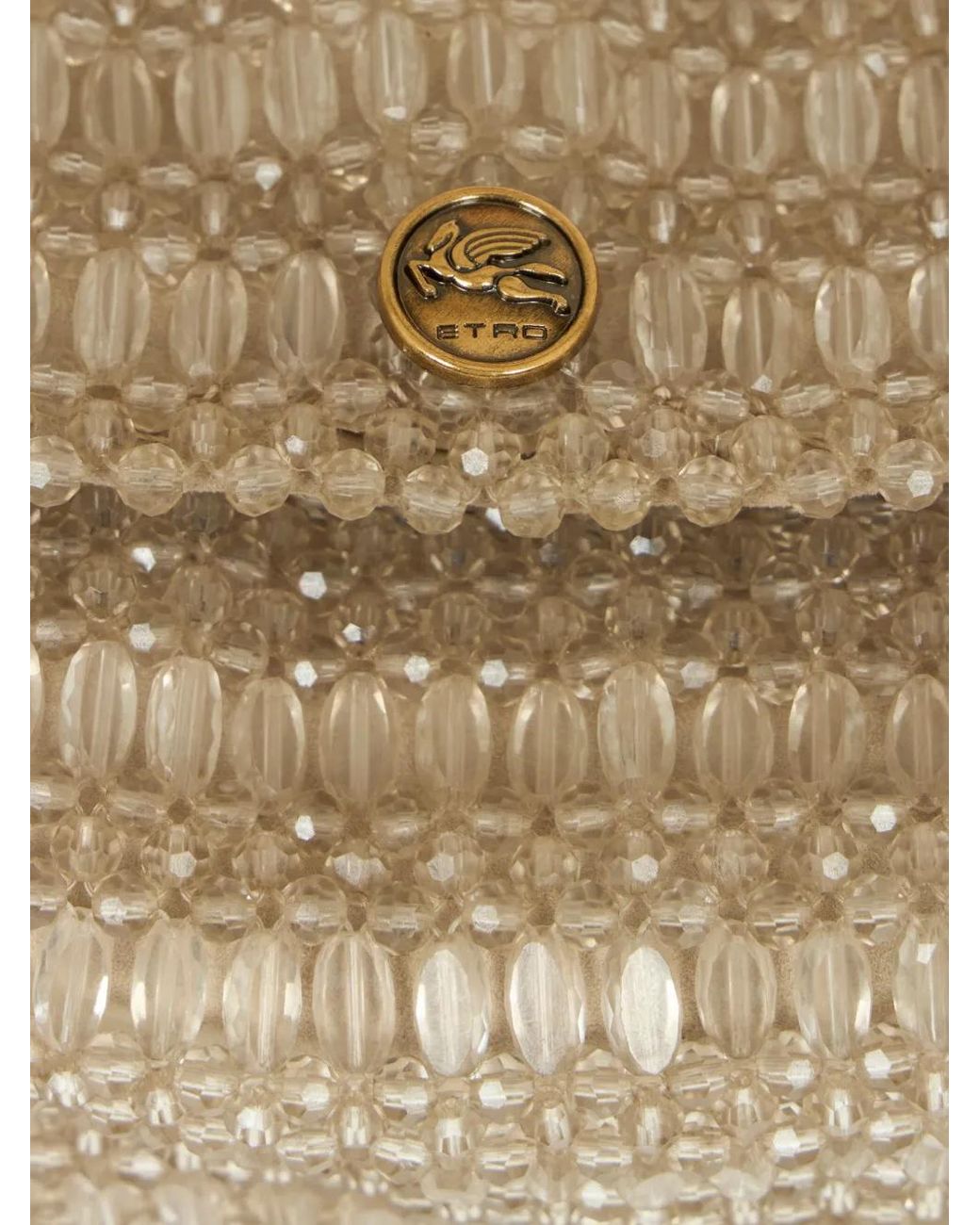 Etro Metallic Small Pony Bag With Embroidered Beads