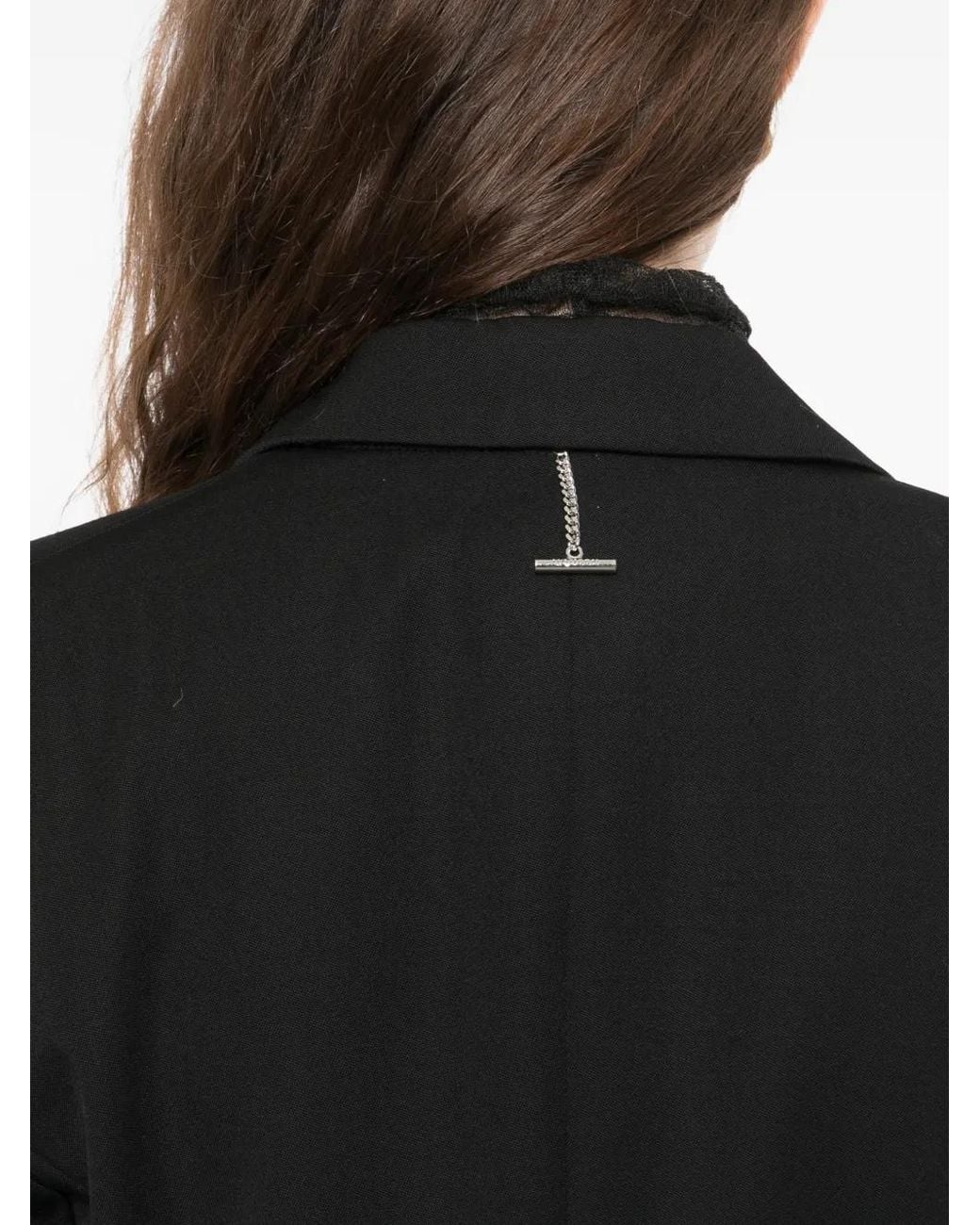 McQueen Black Double Lapel Cropped Jacket