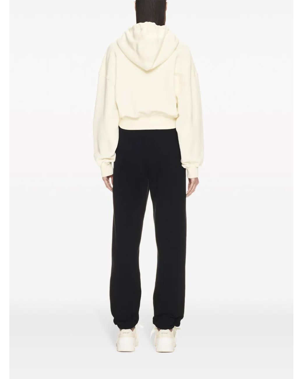 Off-White c/o Virgil Abloh Natural Arrows-Embroidered Cropped Hoodie