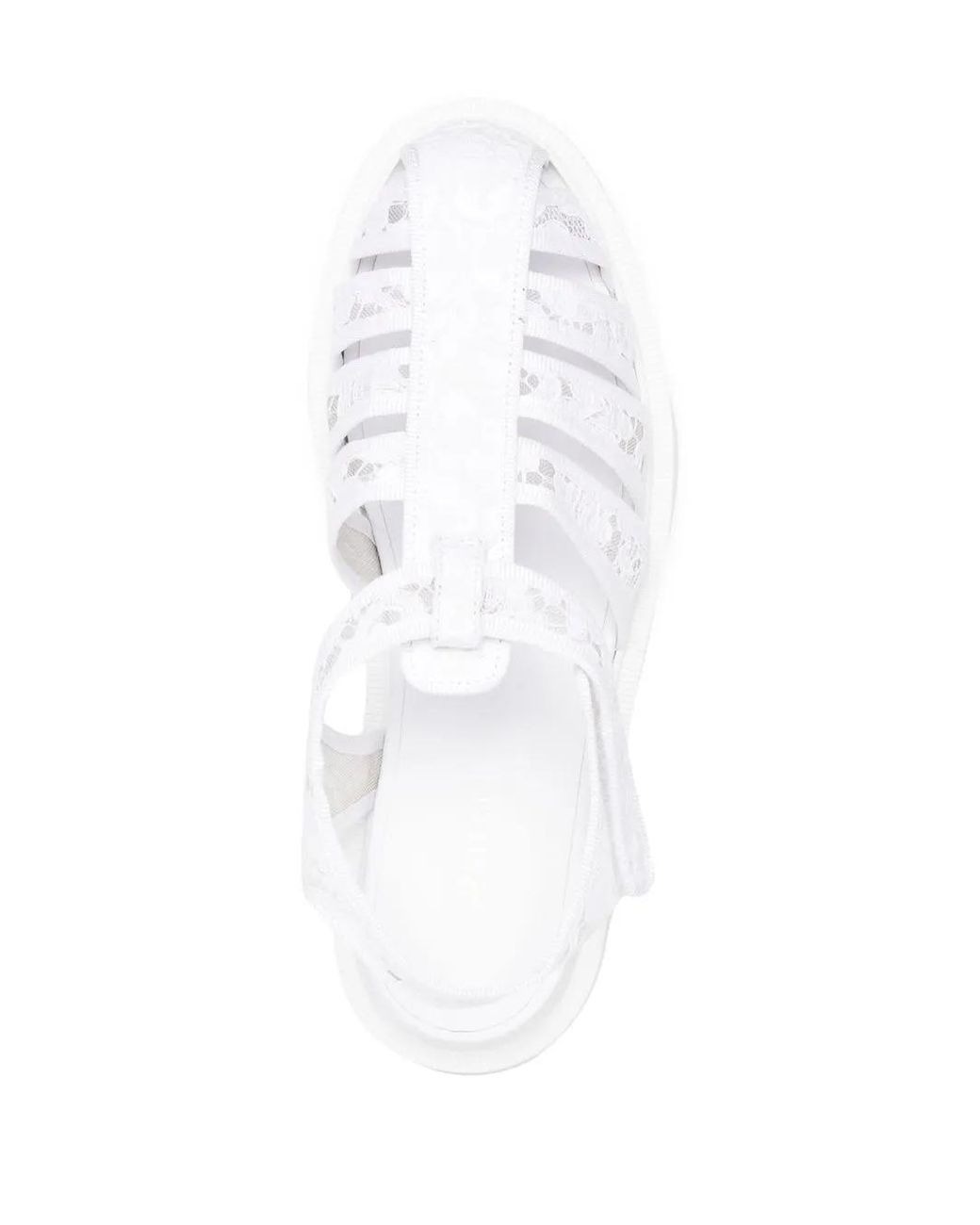 Le Silla White Fisherman Lace Sandals