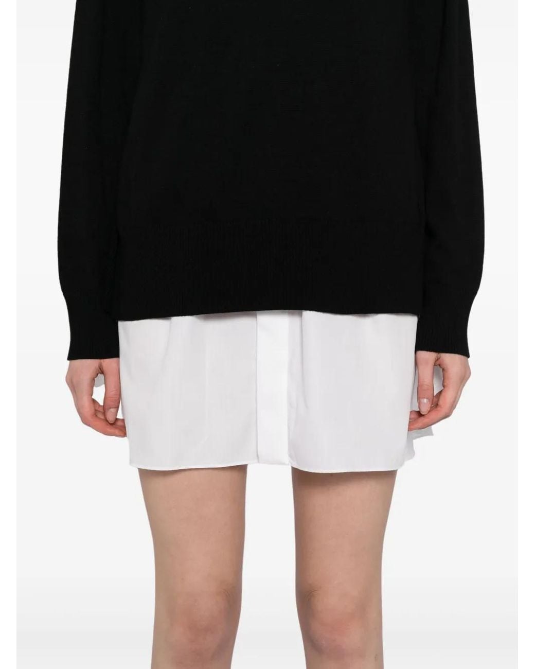Sacai Black Classic Collar Shirt Dress