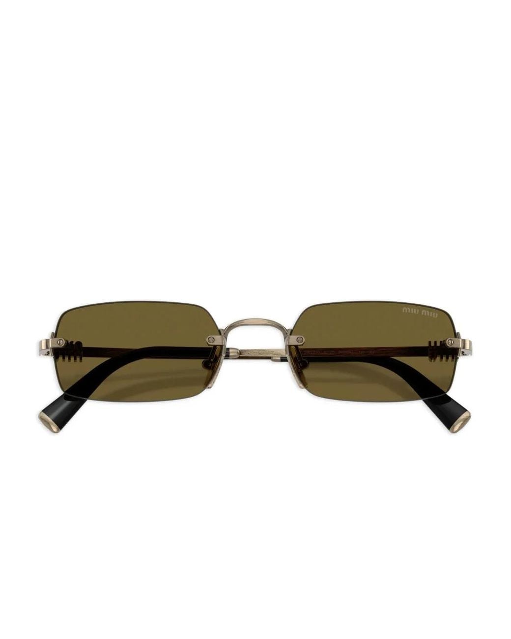 Miu Miu Metallic Rectangle-Frame Sunglasses