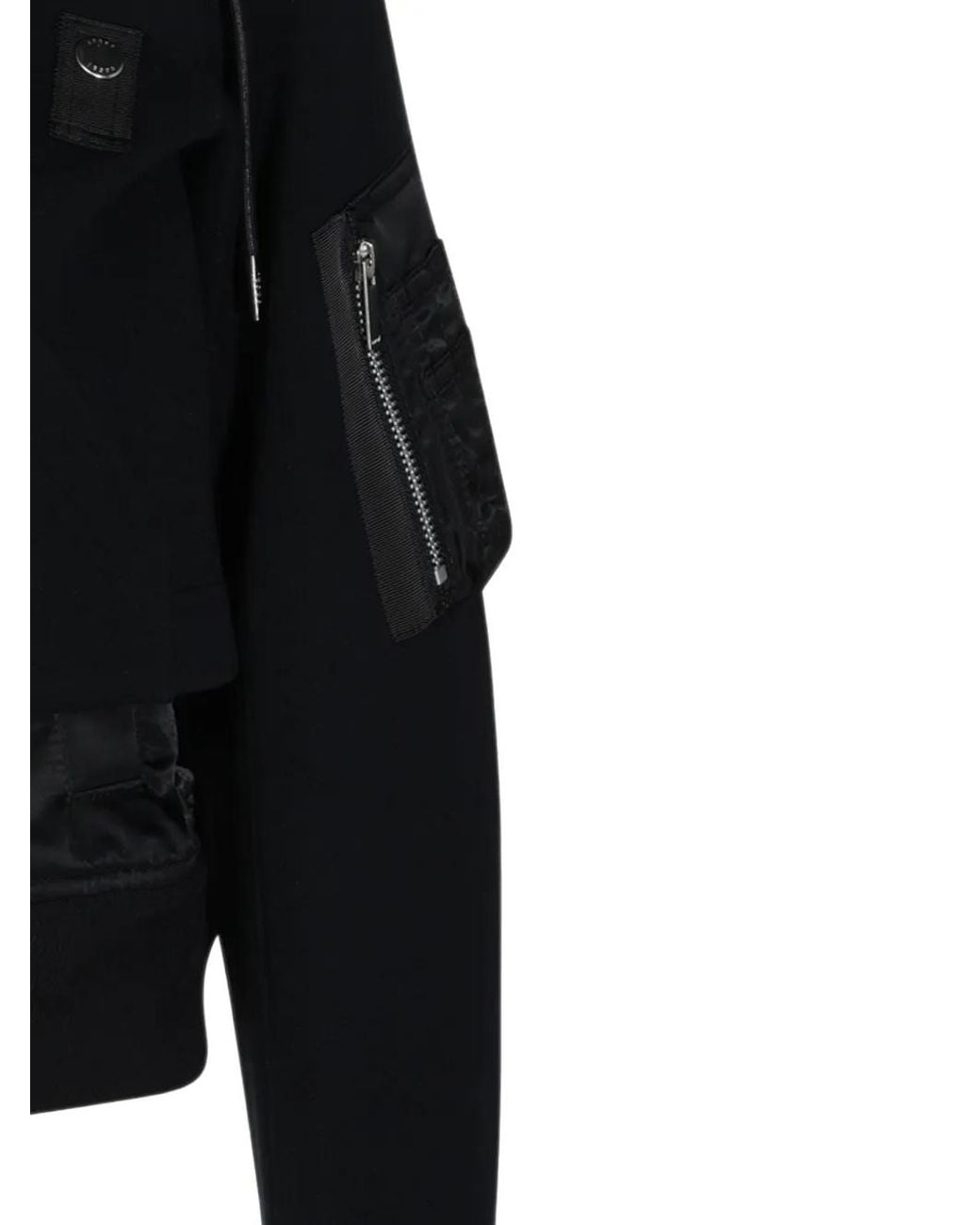 Sacai Black Sponge Double-Layer Bomber Jacket