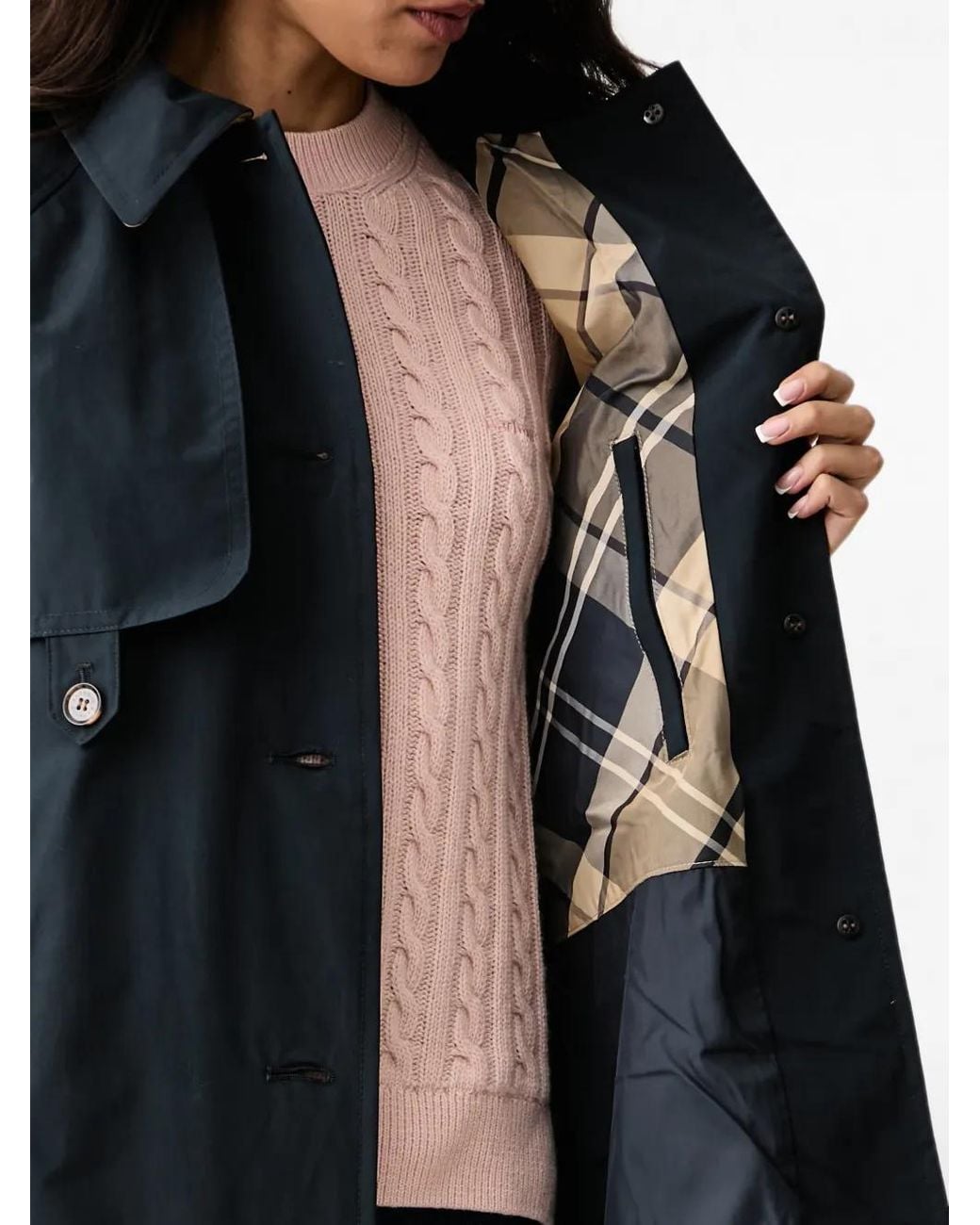 Barbour Black Antonella Belted Storm-Flap Trench Coat