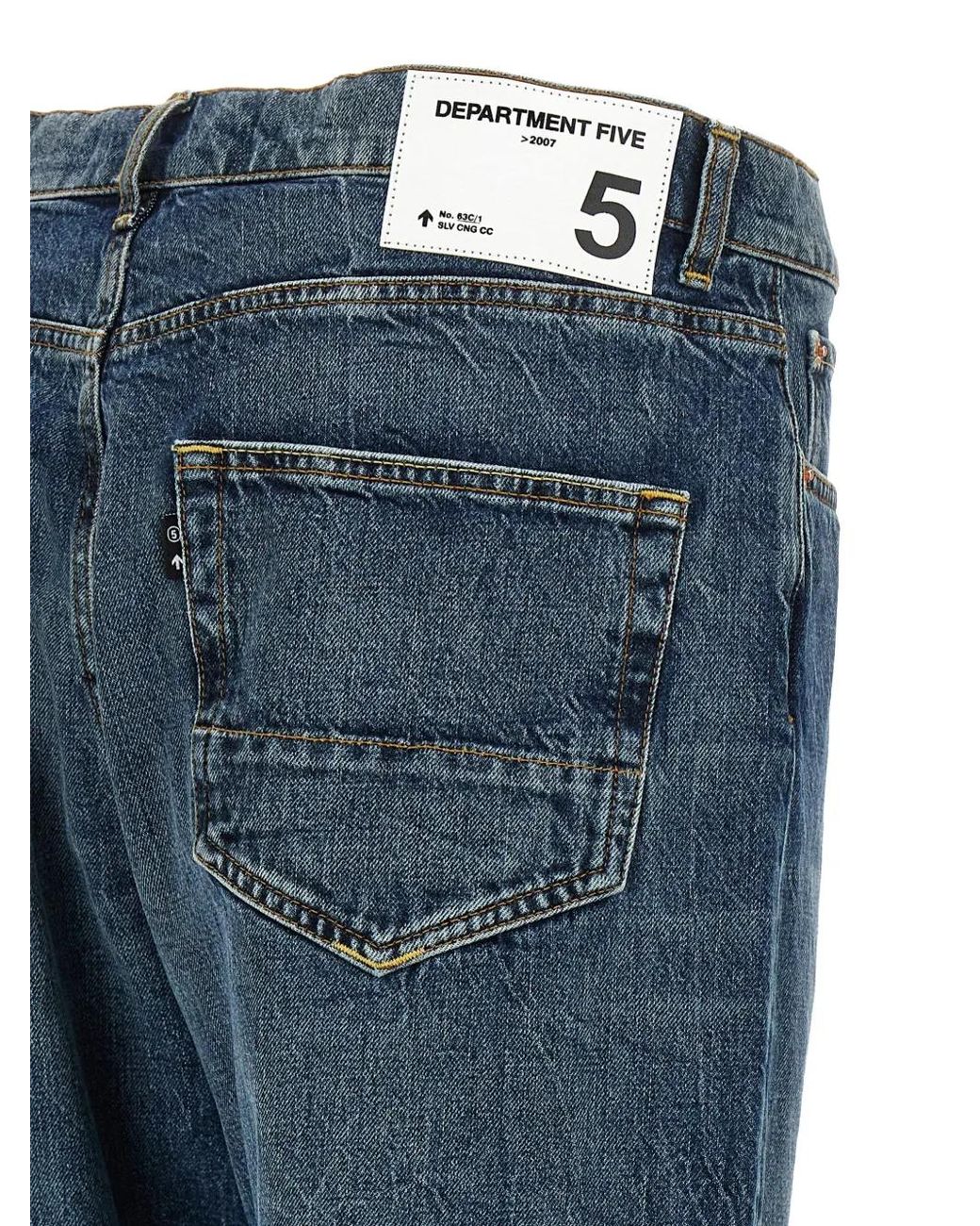 Department 5 Blue Stone-Washed Straight Jeans for men