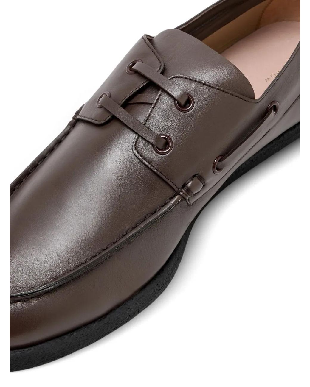 The Row White Almond-Toe Boat Shoes