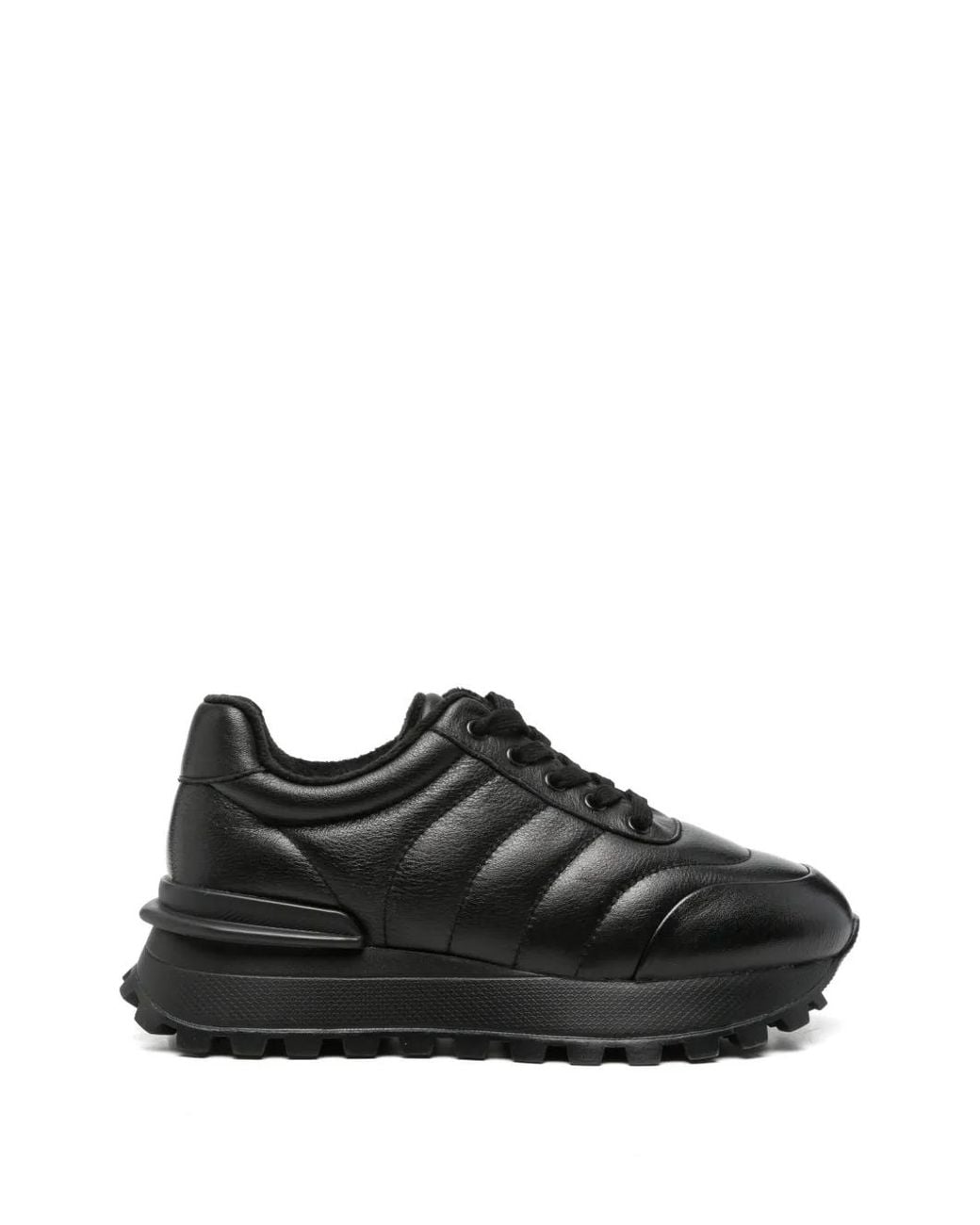 Linda Baumann Black Quilted Leather Sneakers