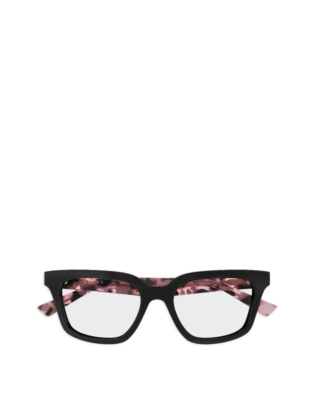 Gucci Black Eckige Brille Mit Logo-Schild