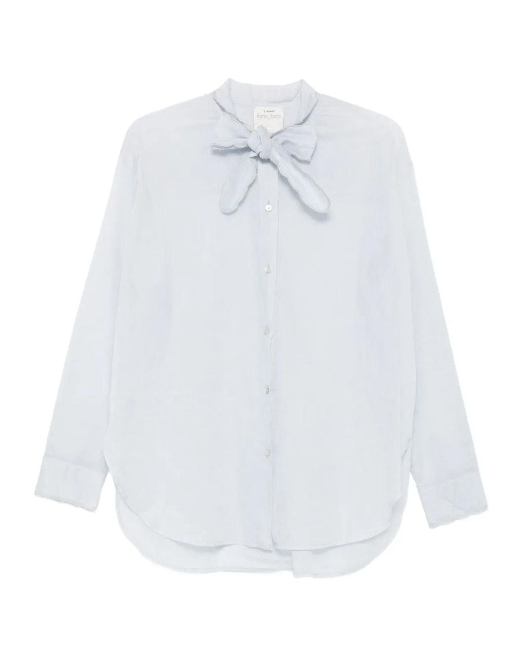 Forte_forte White Bow-Collar Cotton Shirt