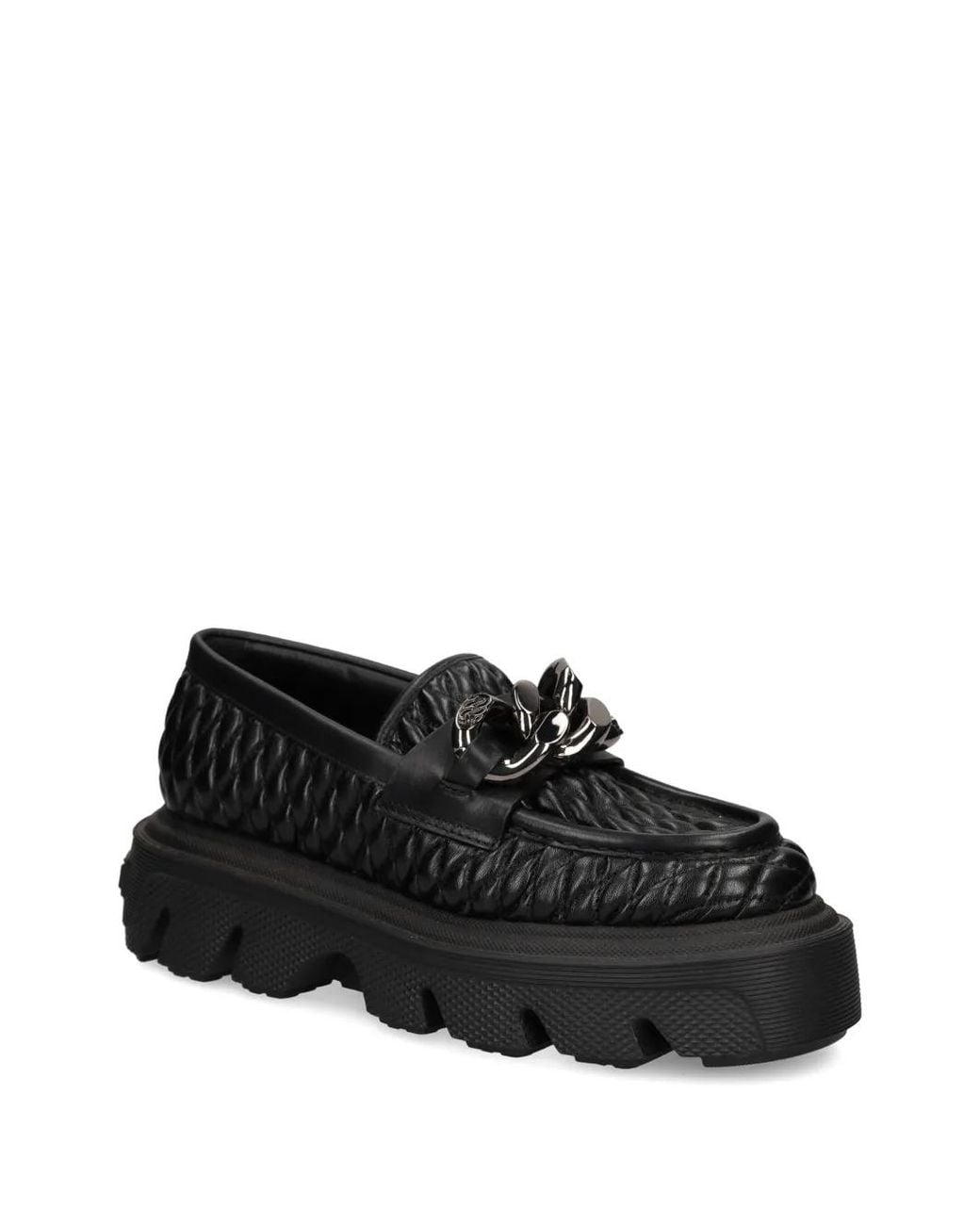 Casadei Black Quilted Loafers