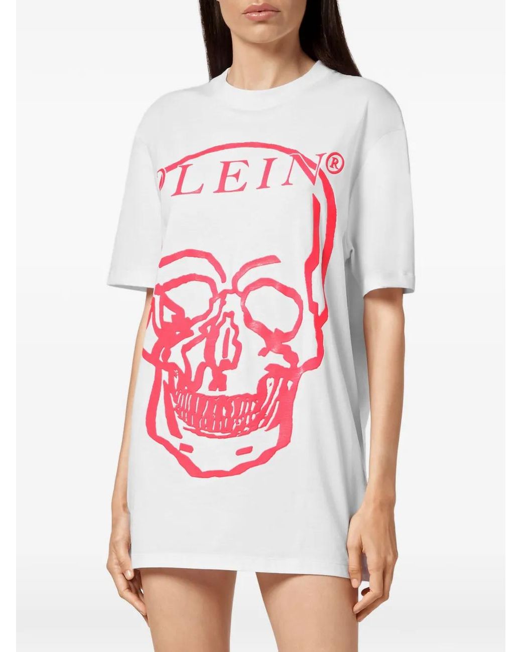 Philipp Plein White T-Shirt À Imprimé Tête De Mort