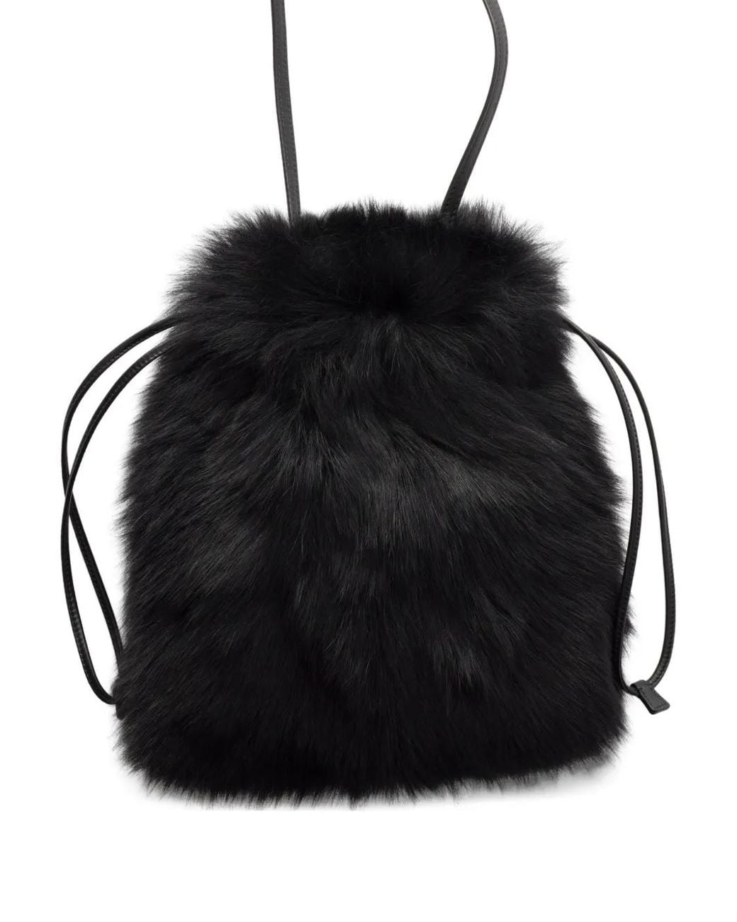 Prada Black Shearling Smartphone Pouch