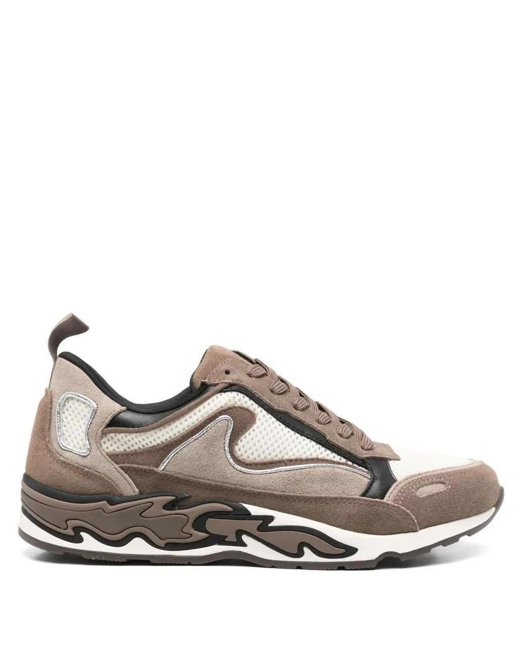 Sandro Brown Sneakers Aus Materialmix