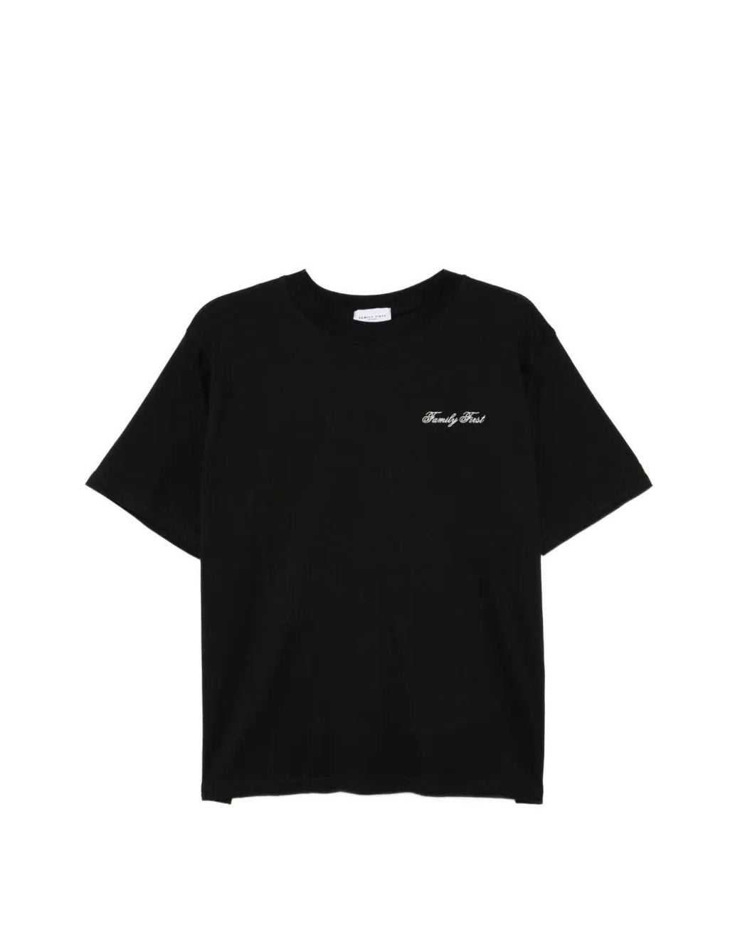 FAMILY FIRST Black T-Shirt À Logo Brodé for men