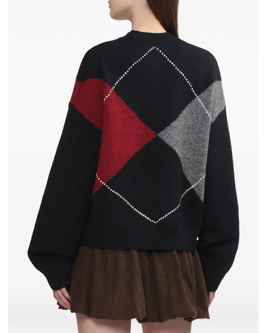 A Bathing Ape Black Argyle Sweater