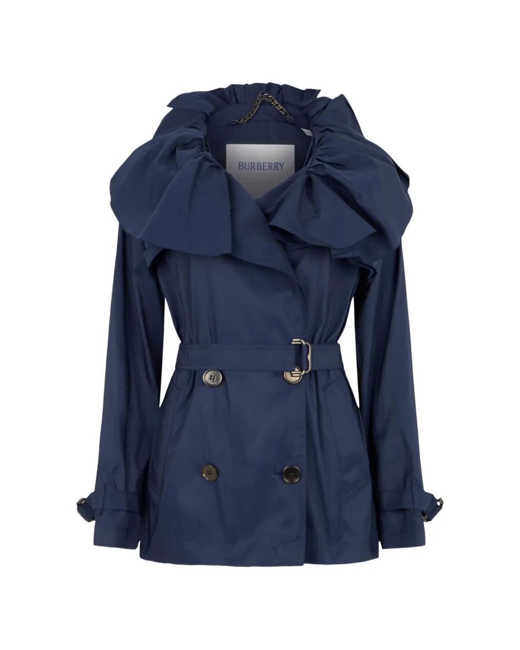Burberry Blue Faille Clare Trench Jacket