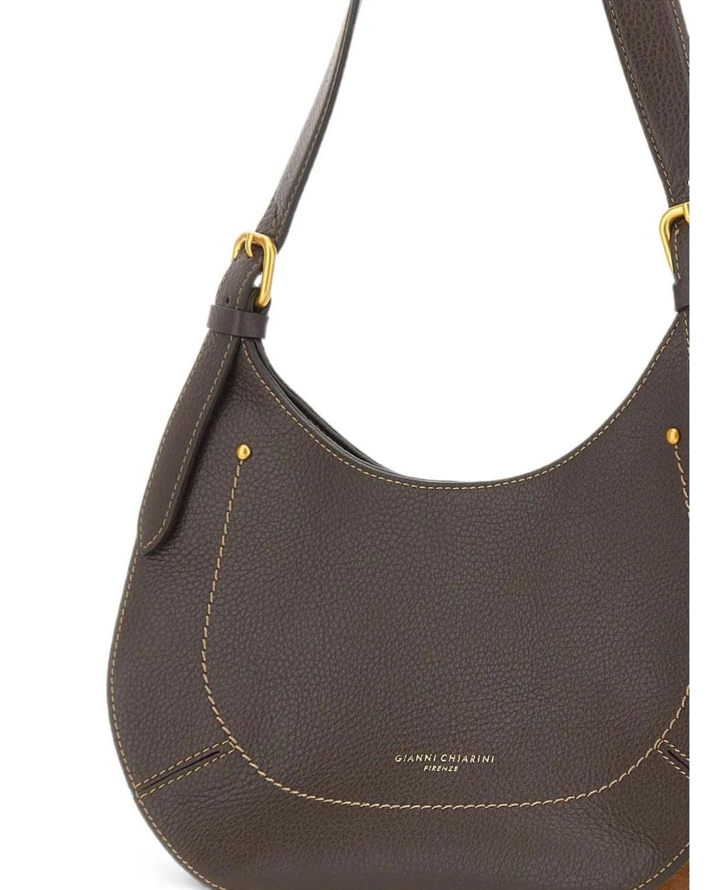 Gianni Chiarini Gray Gabry Leather Shoulder Bag