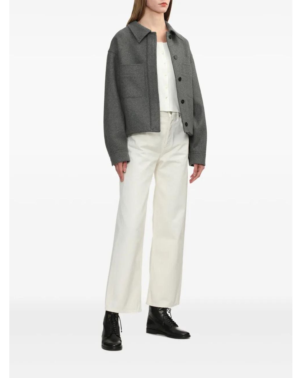 A.P.C. White Button-Down Tank Top