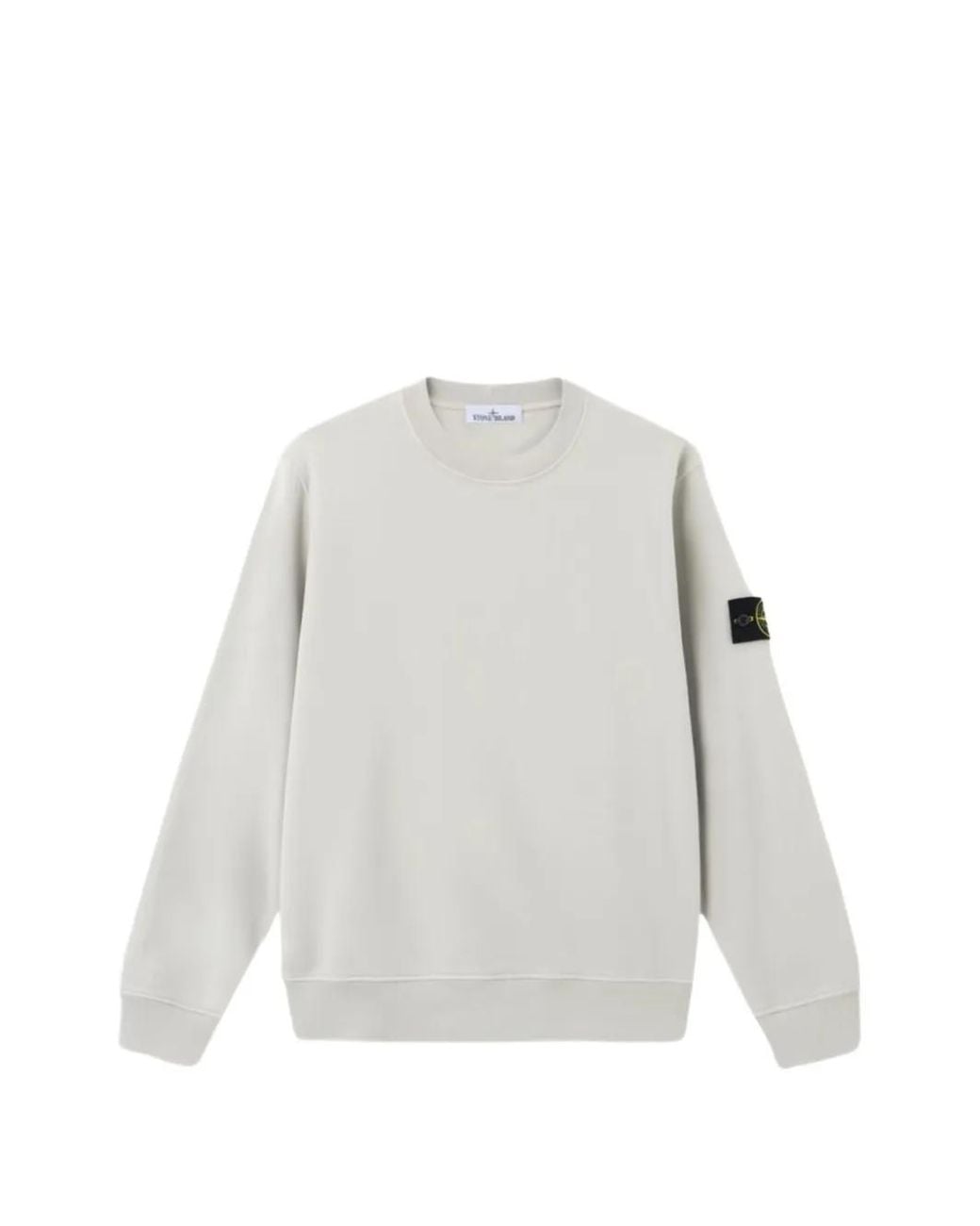 Stone Island White Raglan-Sleeve Sweatshirt for men