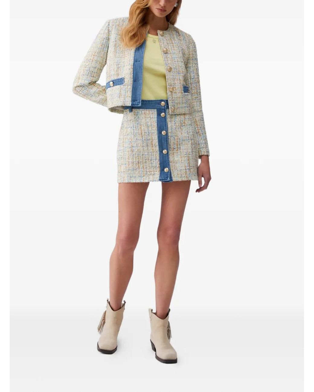 Liu Jo Blue Button-Up Mini Skirt