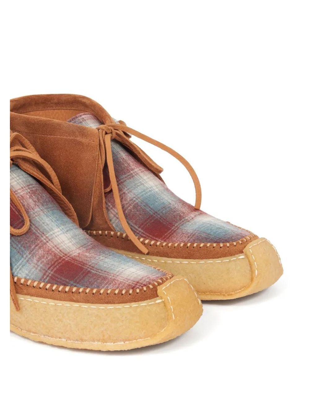 Maison Margiela Brown Pendleton Leather Boat Shoes for men