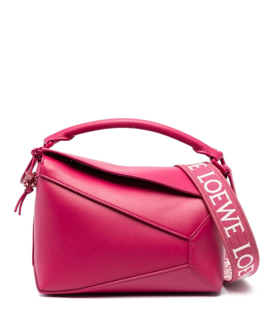 Loewe Pink Small Puzzle Edge Leather Tote Bag