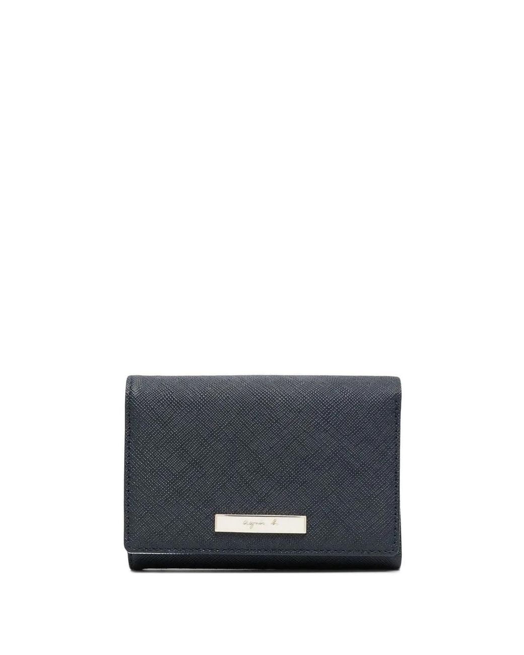 Agnes B. Blue Logo-Plaque Wallet