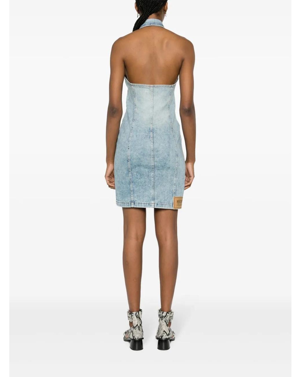 Moschino Blue Heart-Panels Denim Minidress