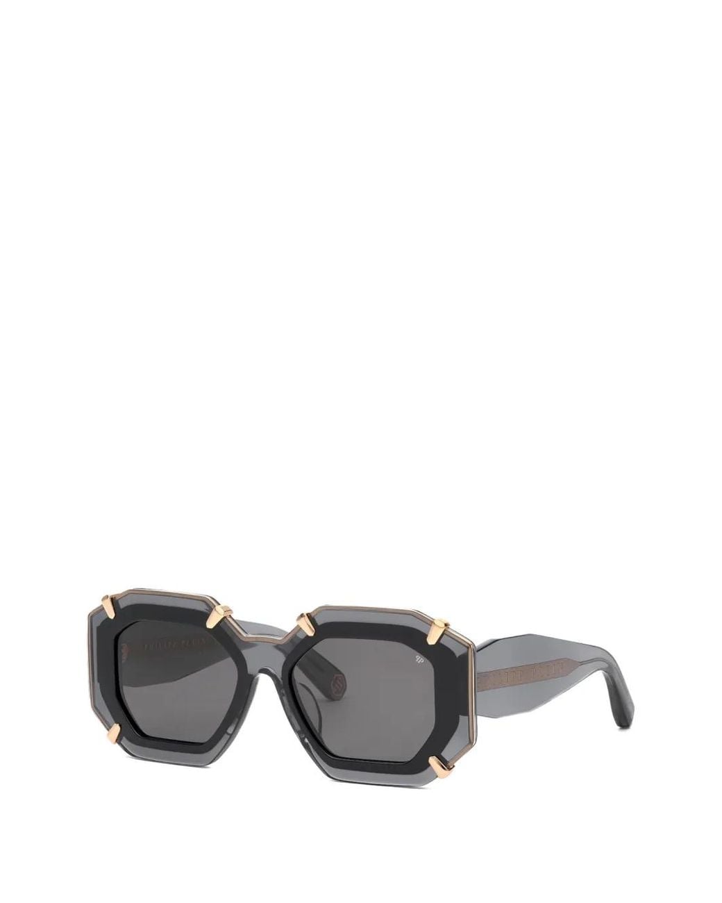 Philipp Plein Gray Plein Supreme Geometric-Frame Sunglasses