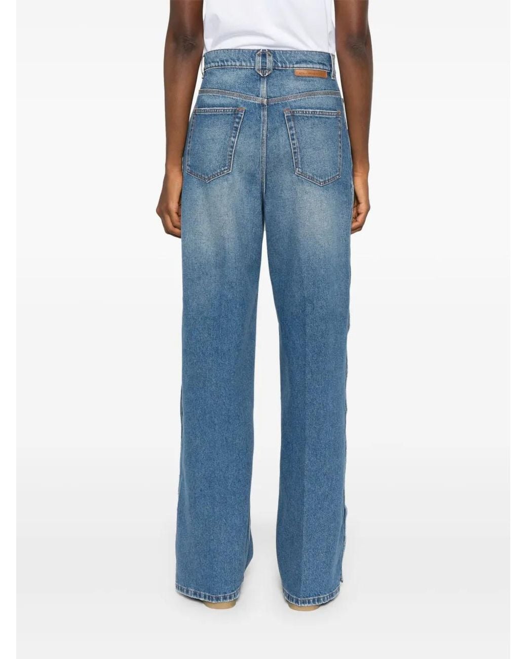 Stella McCartney Blue Stella Mc Cartney Snap Stud Embellished Jeans