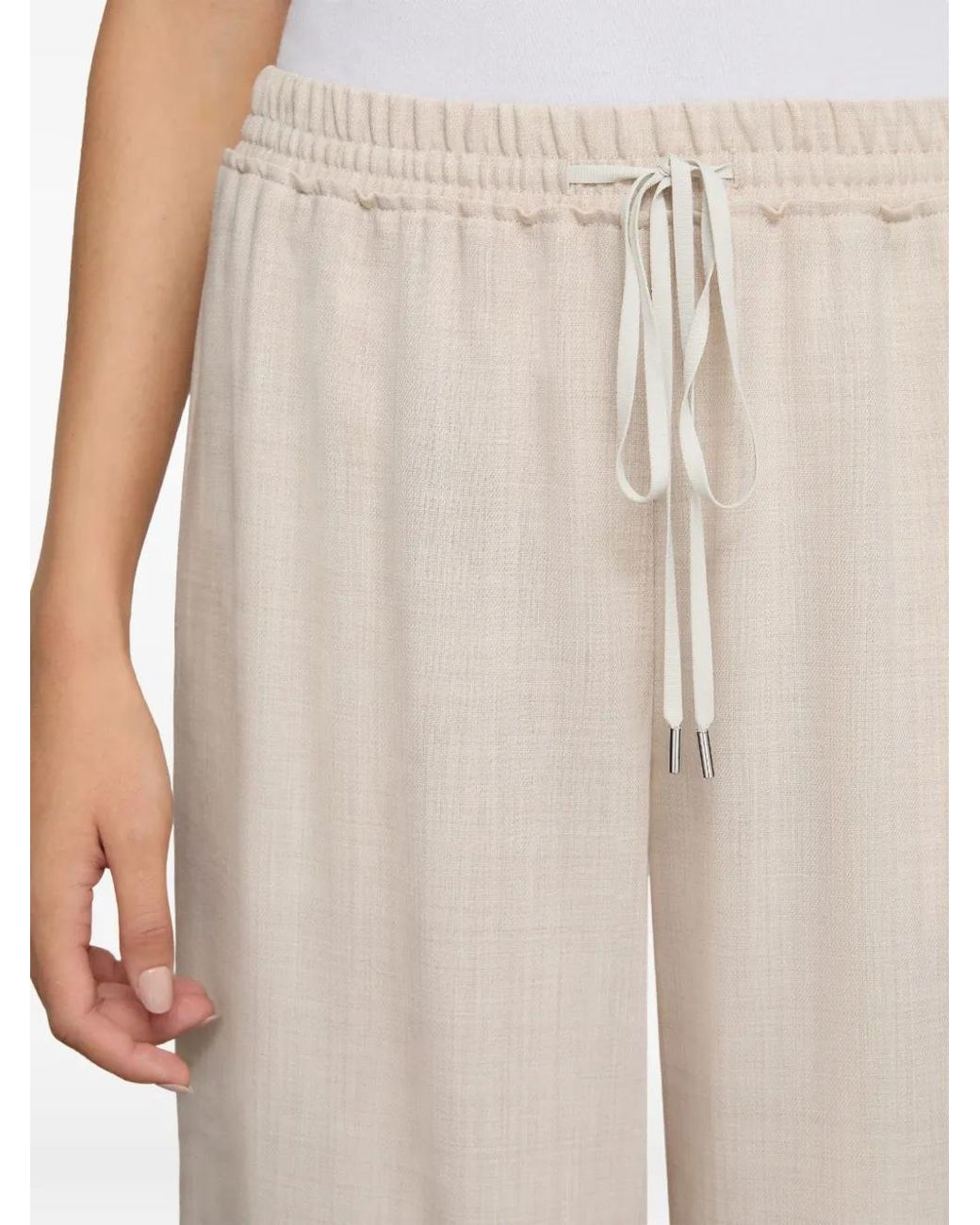 Lafayette 148 New York White Drawstring Trousers